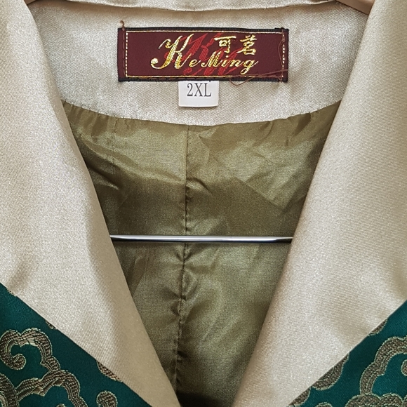 [KE MING] Elaborate Green and Gold Asian Jacket - Picture 4 of 13